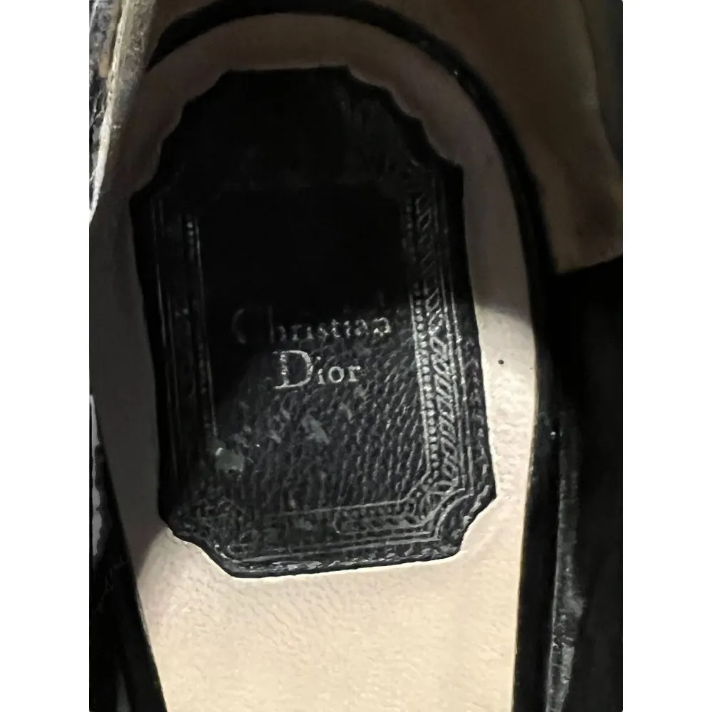 Christian Dior Black Patent Leather Platform Heels Peep Toe 4" heel 38.5 US 8.5 - Image 10