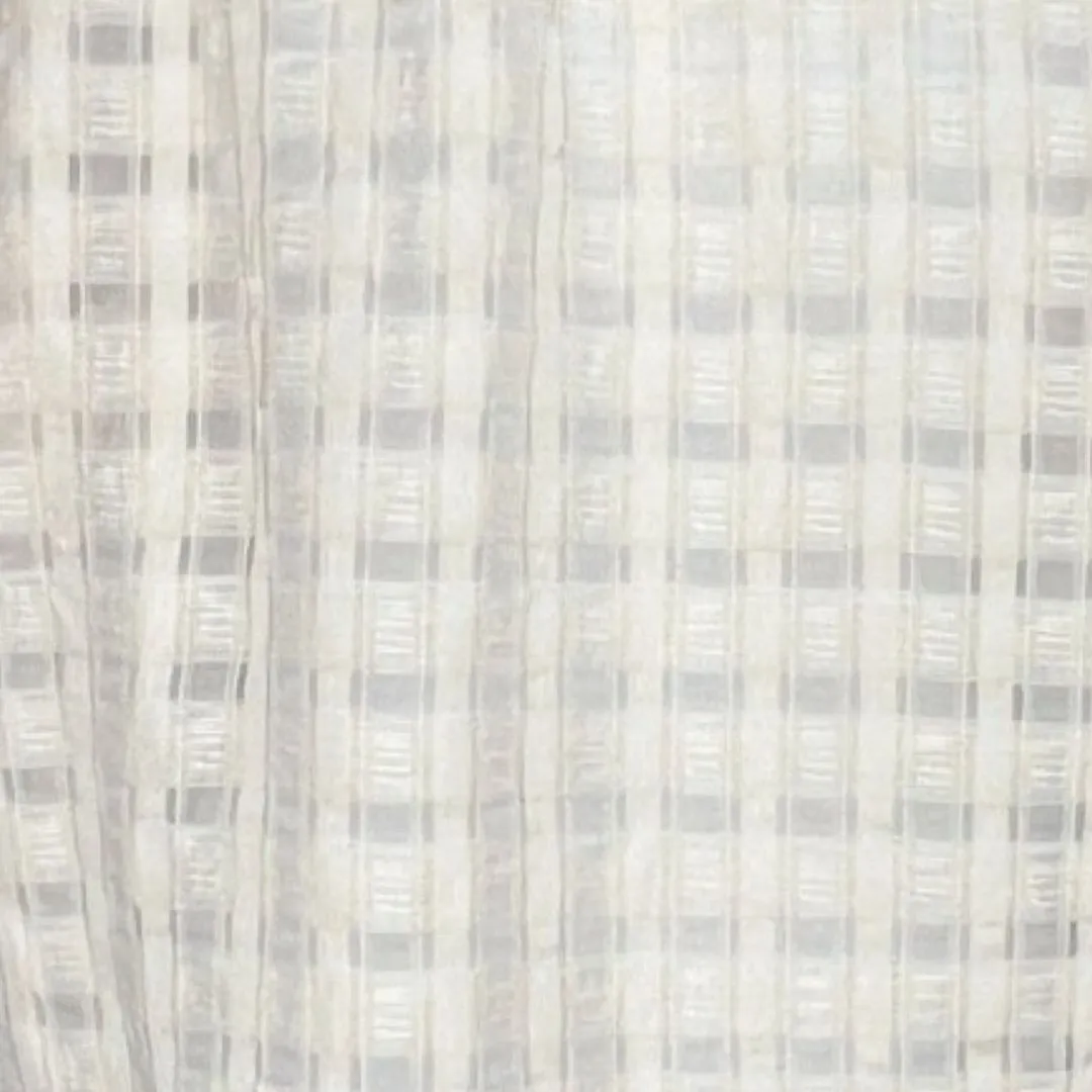 Current Air Womens Small Cream Checker Jacquard Puff Sleeve Top Sheer Bohemian - Image 6