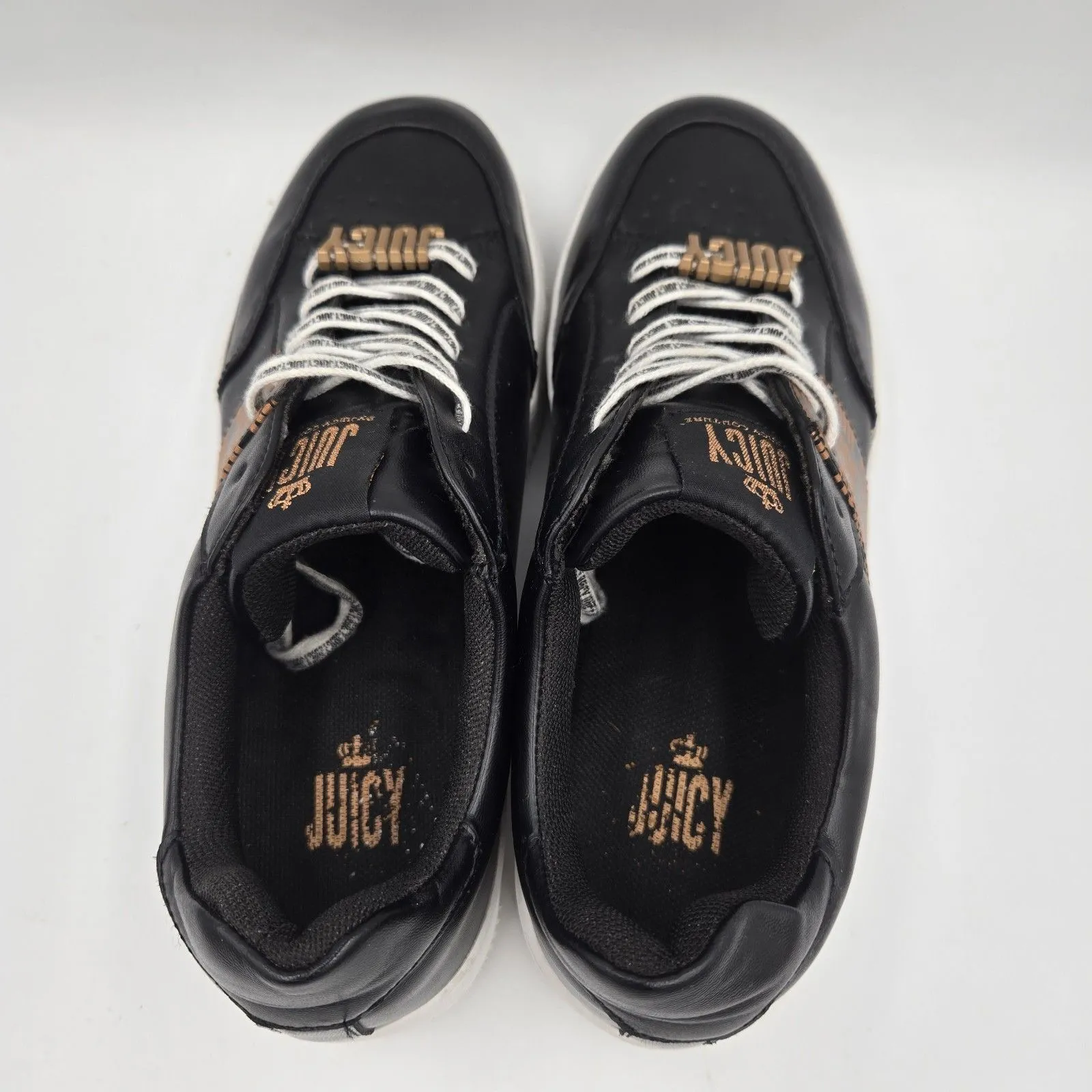 Juicy Couture Shoes Women Size 9 Danika Platform Athletic Sneakers Black Gold - Image 7