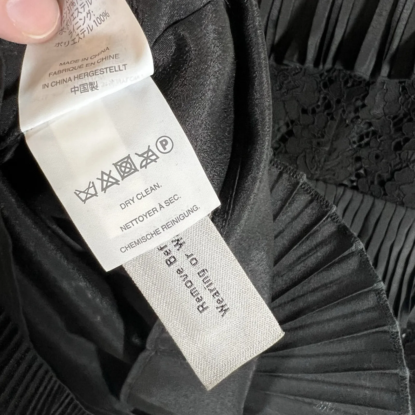 J. Crew Womens Size S Black Lace Ruffle Pleated Tiered Blouse‎ Bell Sleeves Boho - Image 10