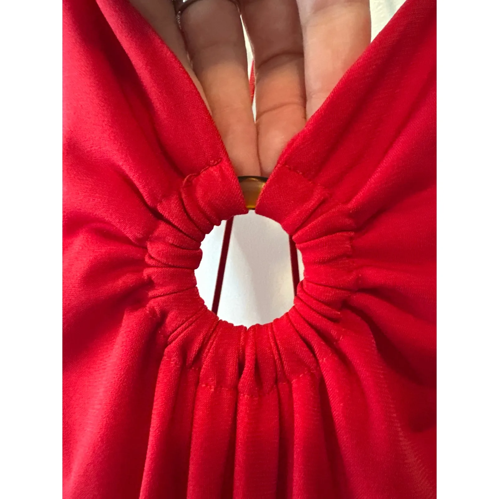 Musier Paris Red Iraklia Strappy Backless Midi Dress Size 6 FR38 - Image 6