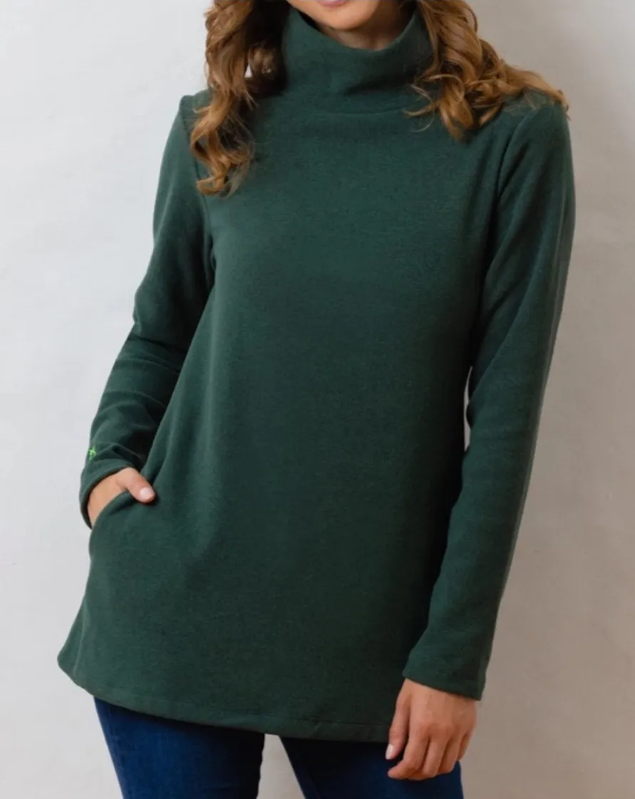 Dudley Stephens Cobb Hill Green Fleece Turtleneck Sweatshirt Top Size Small - Image 1