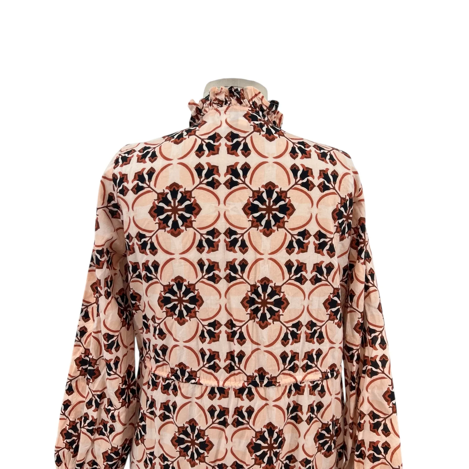 Mille Resort‎ Astrid Dress Sayulita Print Geometric Mosaic Cotton Pink Size XS - Image 13