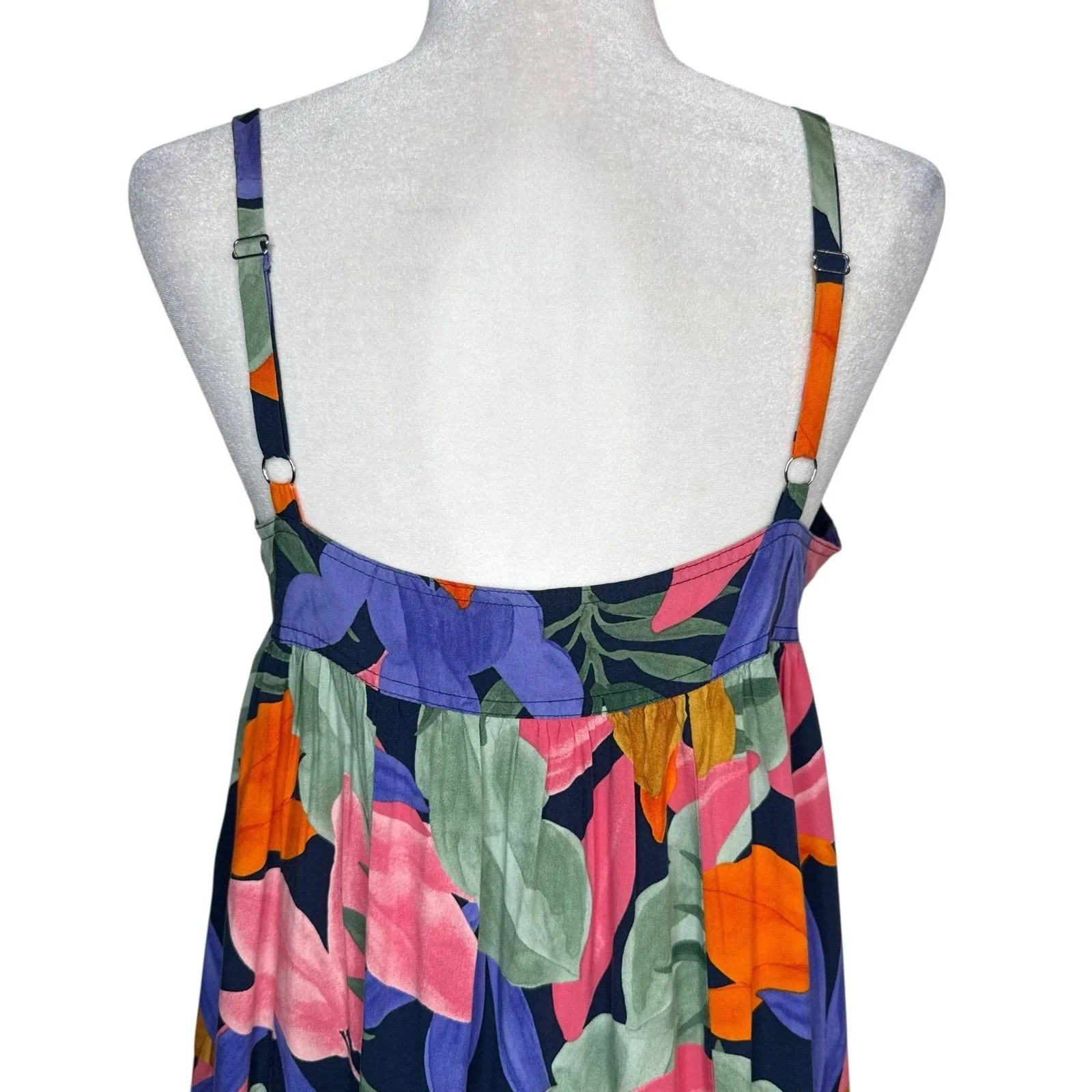 ABEL THE LABEL Anthropologie Midi Maxi Dress M Colorful Pockets Floral Boho Full - Image 10