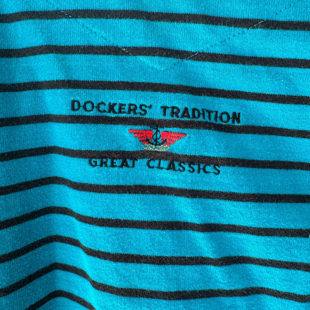Vintage Dockers Women’s Striped Long Sleeve Shirt Tag Small Fits M/L - Image 2