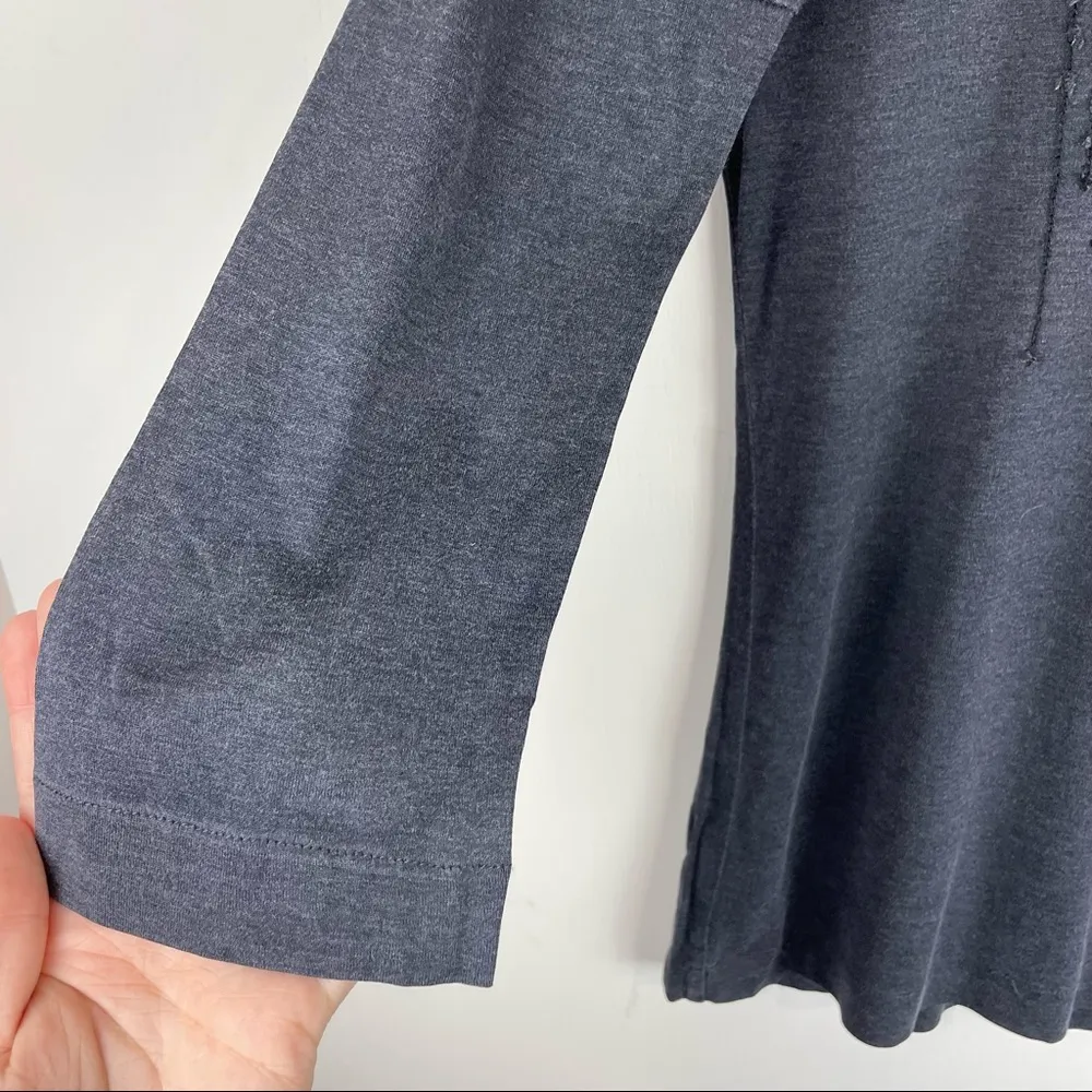 Massimo Dutti Sz Small Silk Cotton Grey Textured Neck Boat Neck Top Sz Small - Image 10