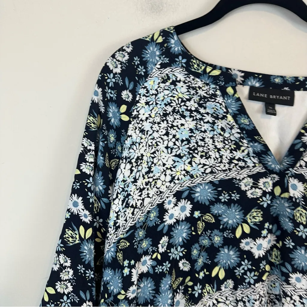 Lane Bryant | Blue Daisey Patchwork Midi Dress Size 24 Women's Plus - Image 5