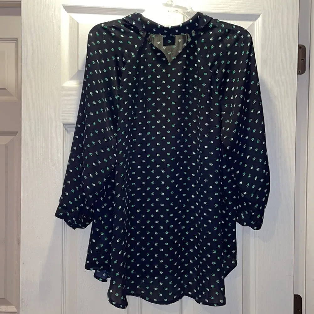 CAbi 5019 Navy, Green & White Martini Blouse - Image 7