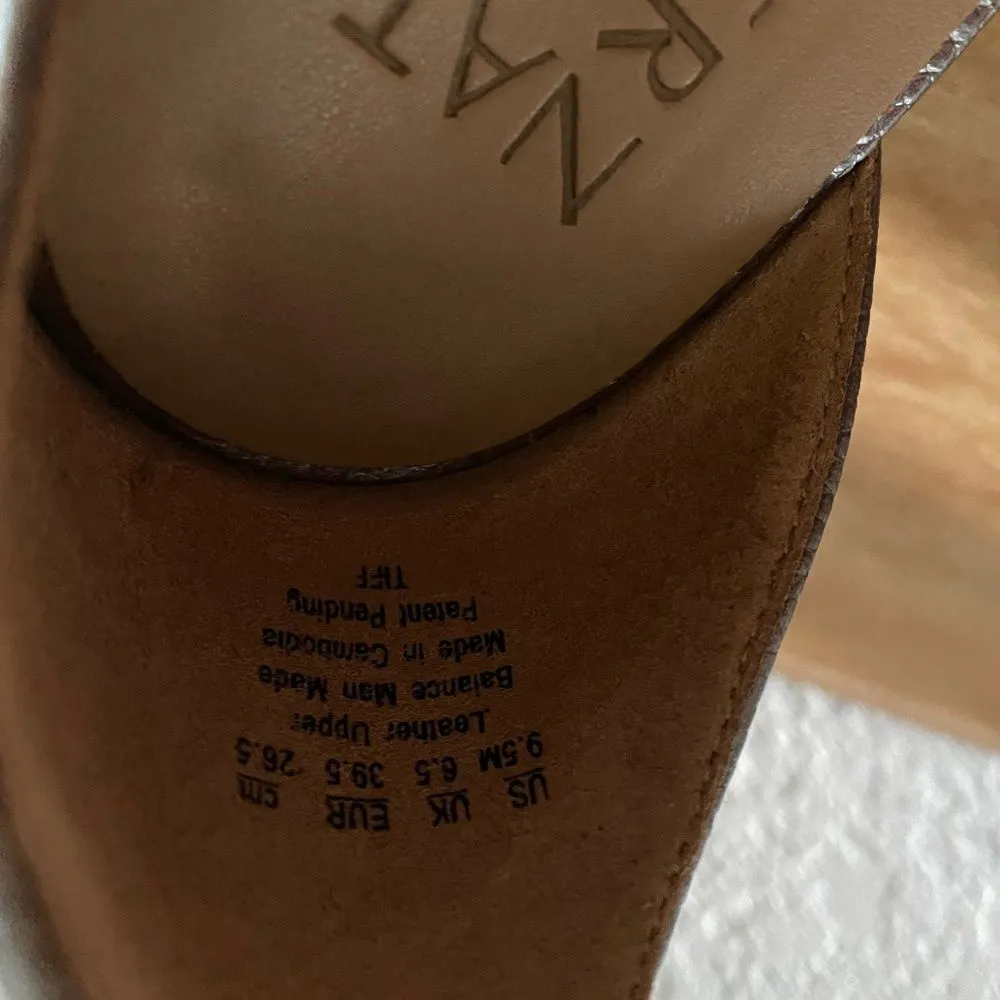 Naturalizer Women Tiff Leather Square Toe Heels Sandals Shoes Pewter 9.5 3” heel - Image 9