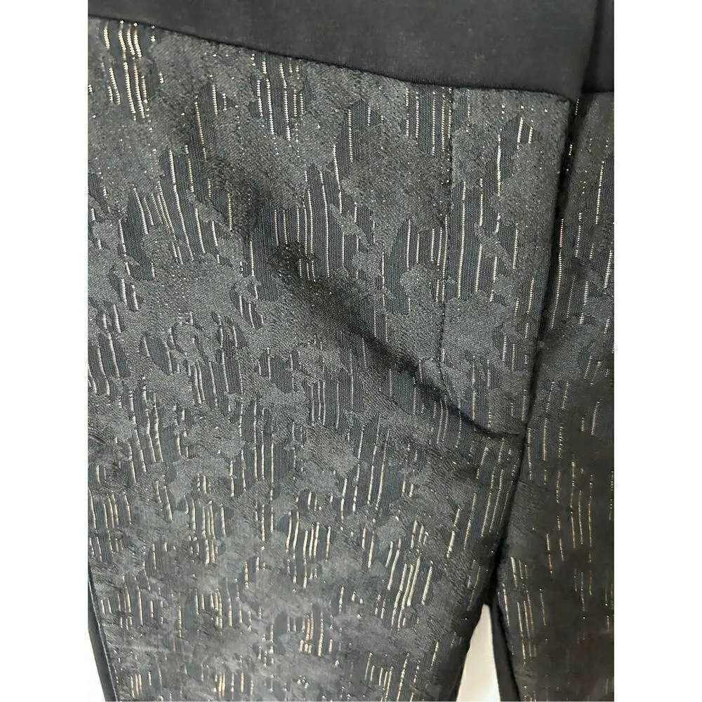 White House black market black stretchy pants size 2 flashy fancy trendy work pa - Image 2
