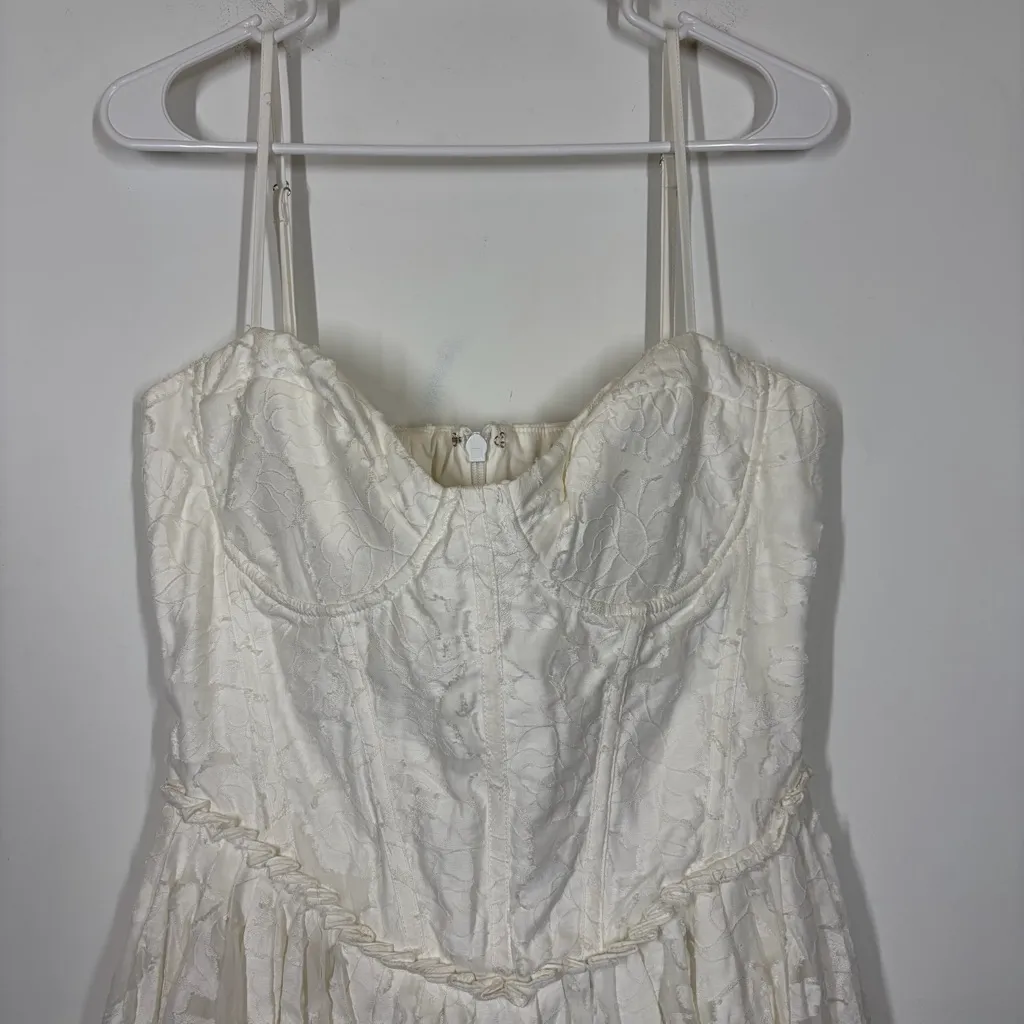 NWT House Of CB Nerissa White Jacquard Corset Mini Dress Size Large - Image 7