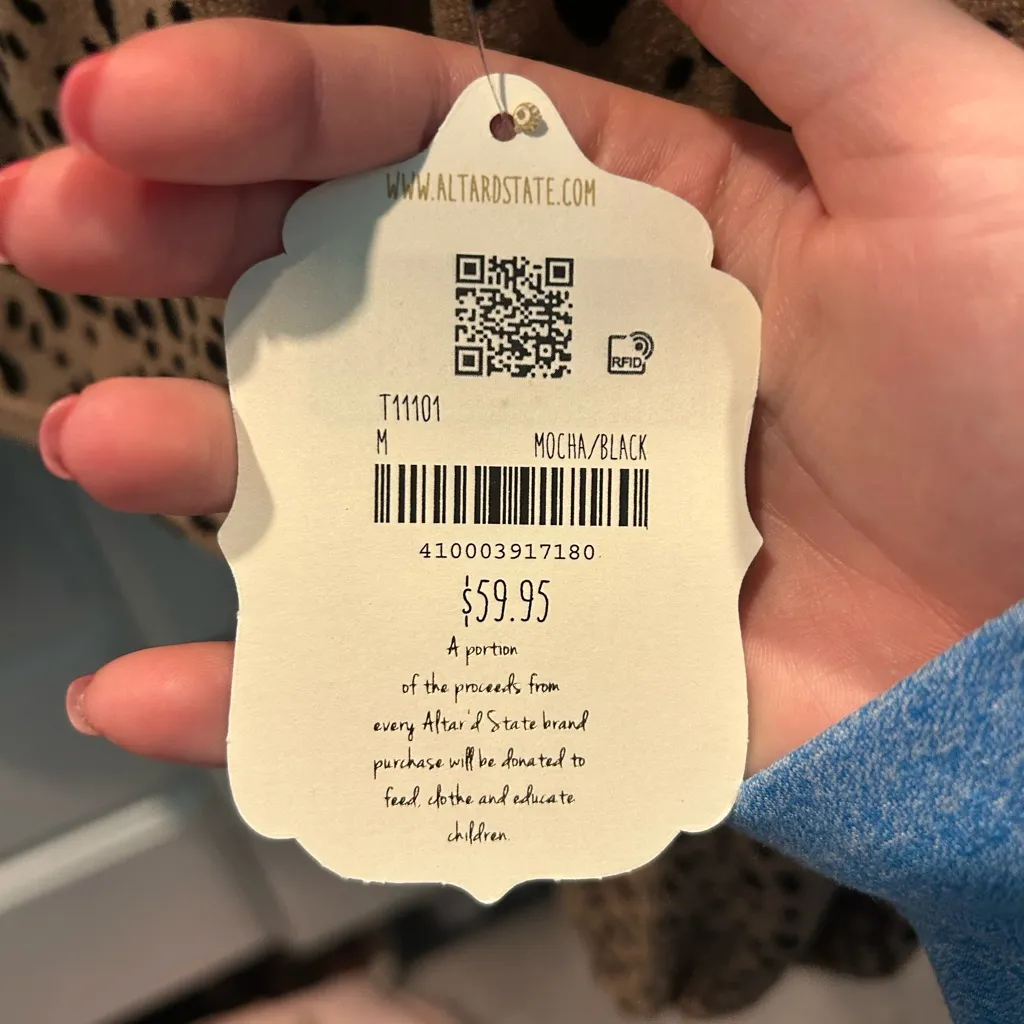 Altar'd State Tan and Black Spotted Blouse - Image 4