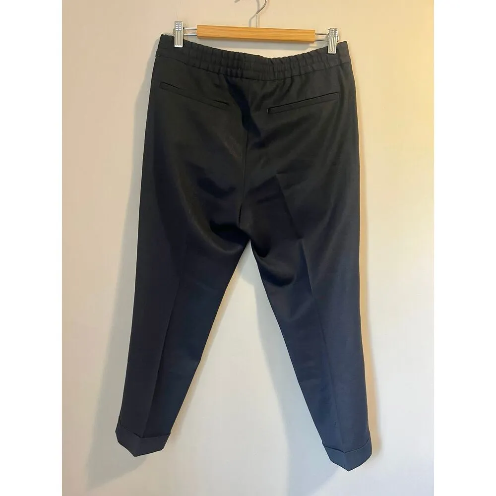 Filippa K Terry Cropped Slim Fit Wool Blend Trousers in Black Men's sz. 48 or M Size M - Image 4