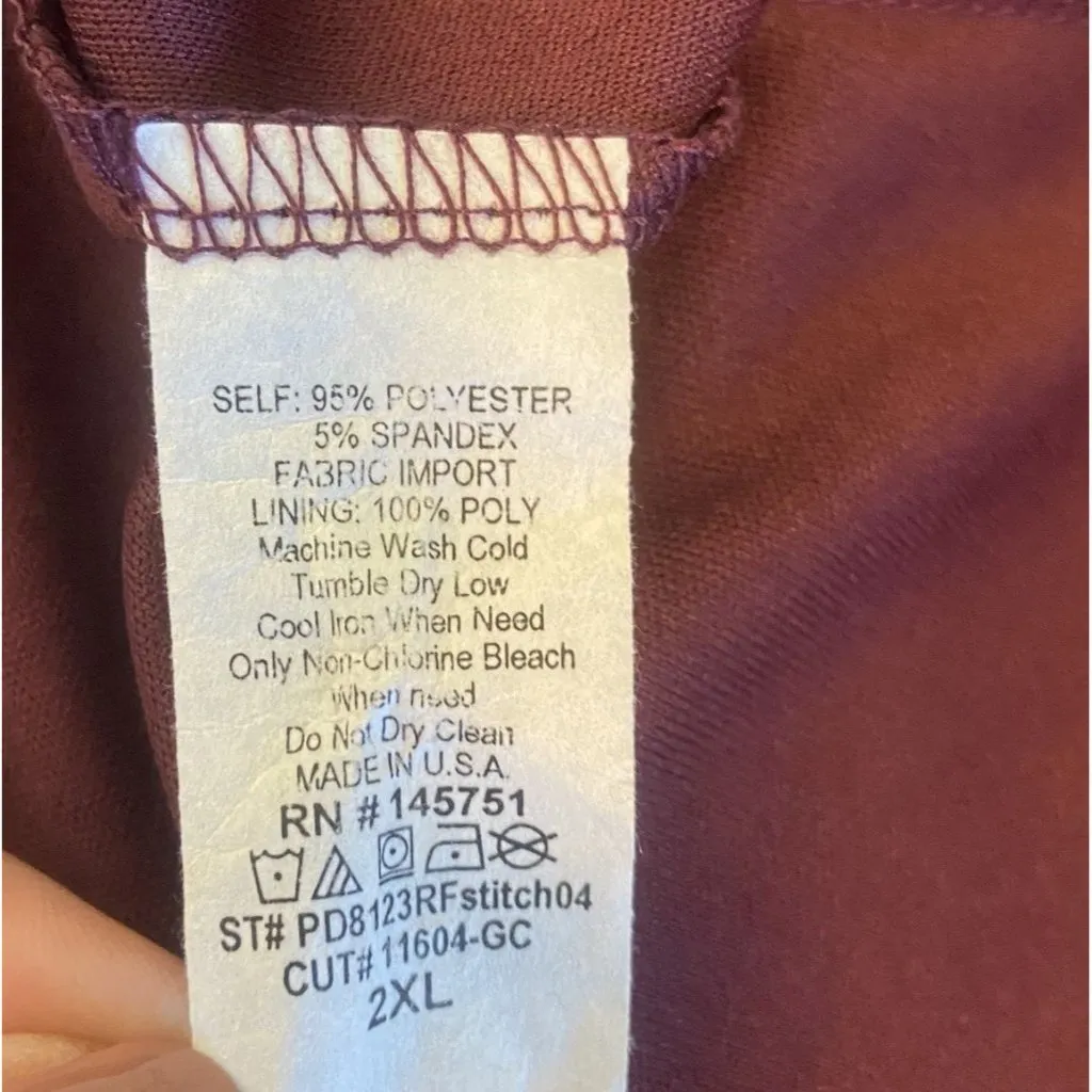 41 Hawthorn Dress Size 2X Burgundy A - Image 7