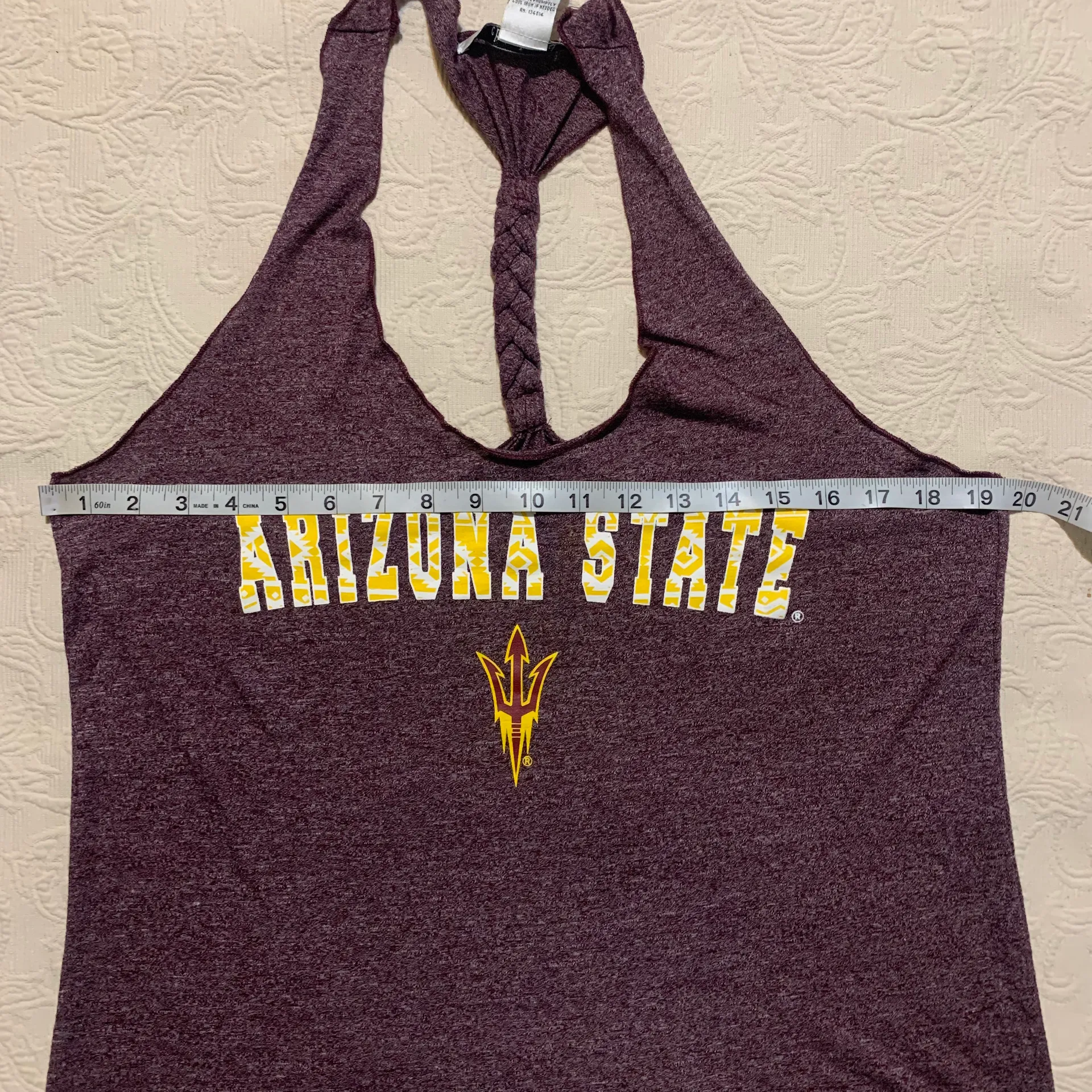 Chicka-d Maroon Arizona State Racer Back Braided Sleeveless Tank Top - Image 5