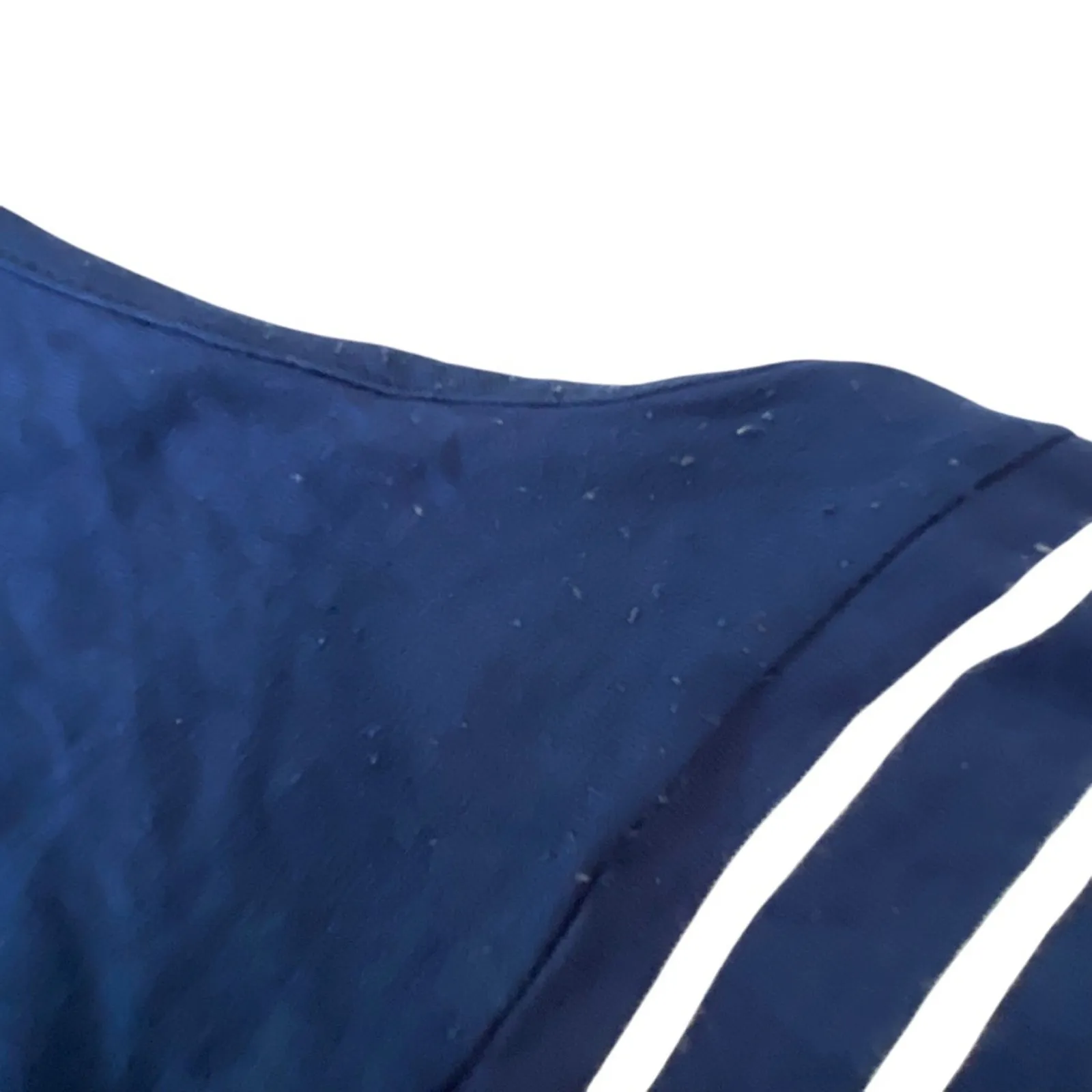 Seraphine Navy & White Striped MATERNITY Scoop neck bodycon Midi Dress Size 6 Blue - Image 9