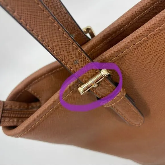 Michael Kors Tote Jet‎ Set Medium Top Zip Snap Pocket Tan - Image 11