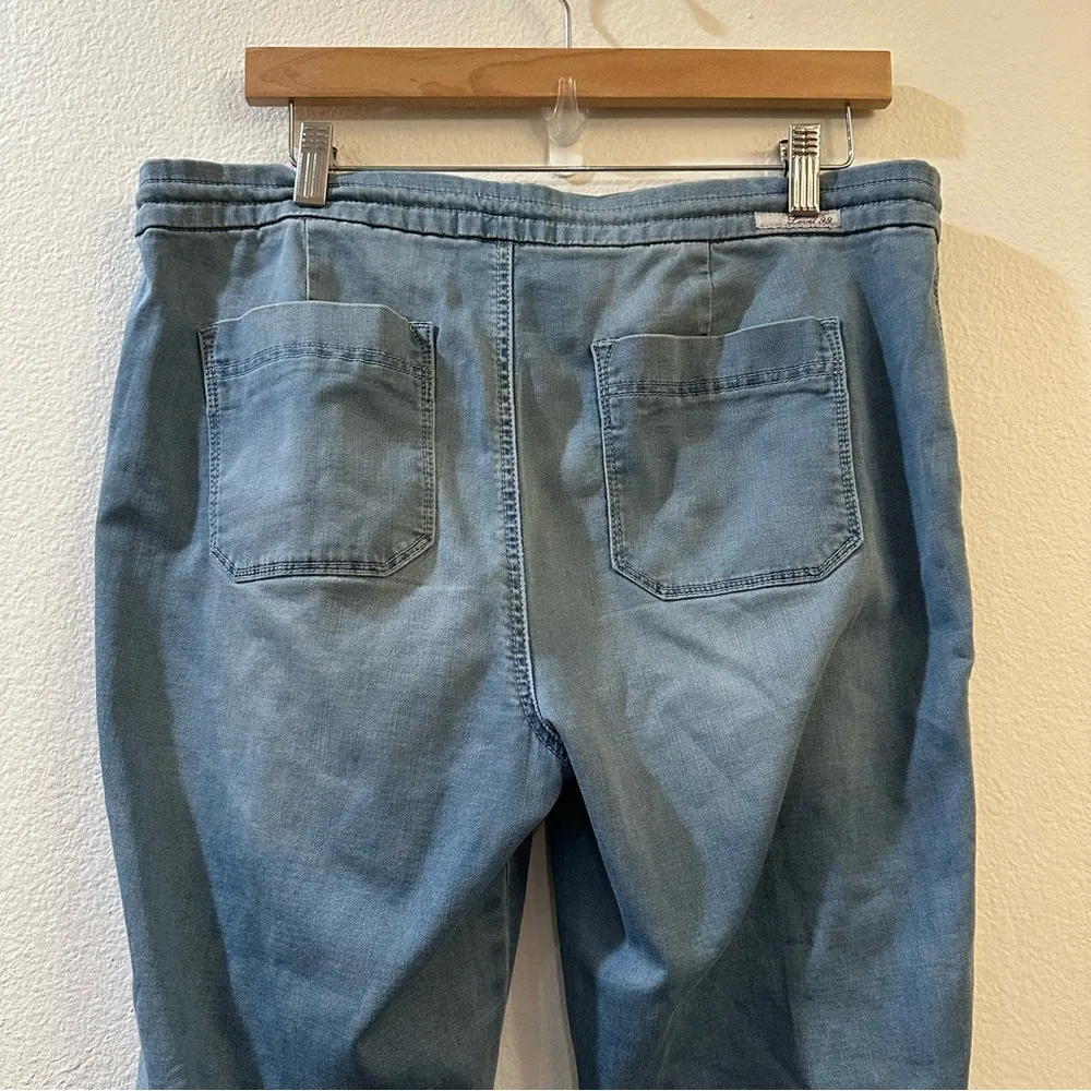 Level 99 Chambray Jogger Pants Stretch Waistband Size M Blue Size M - Image 7