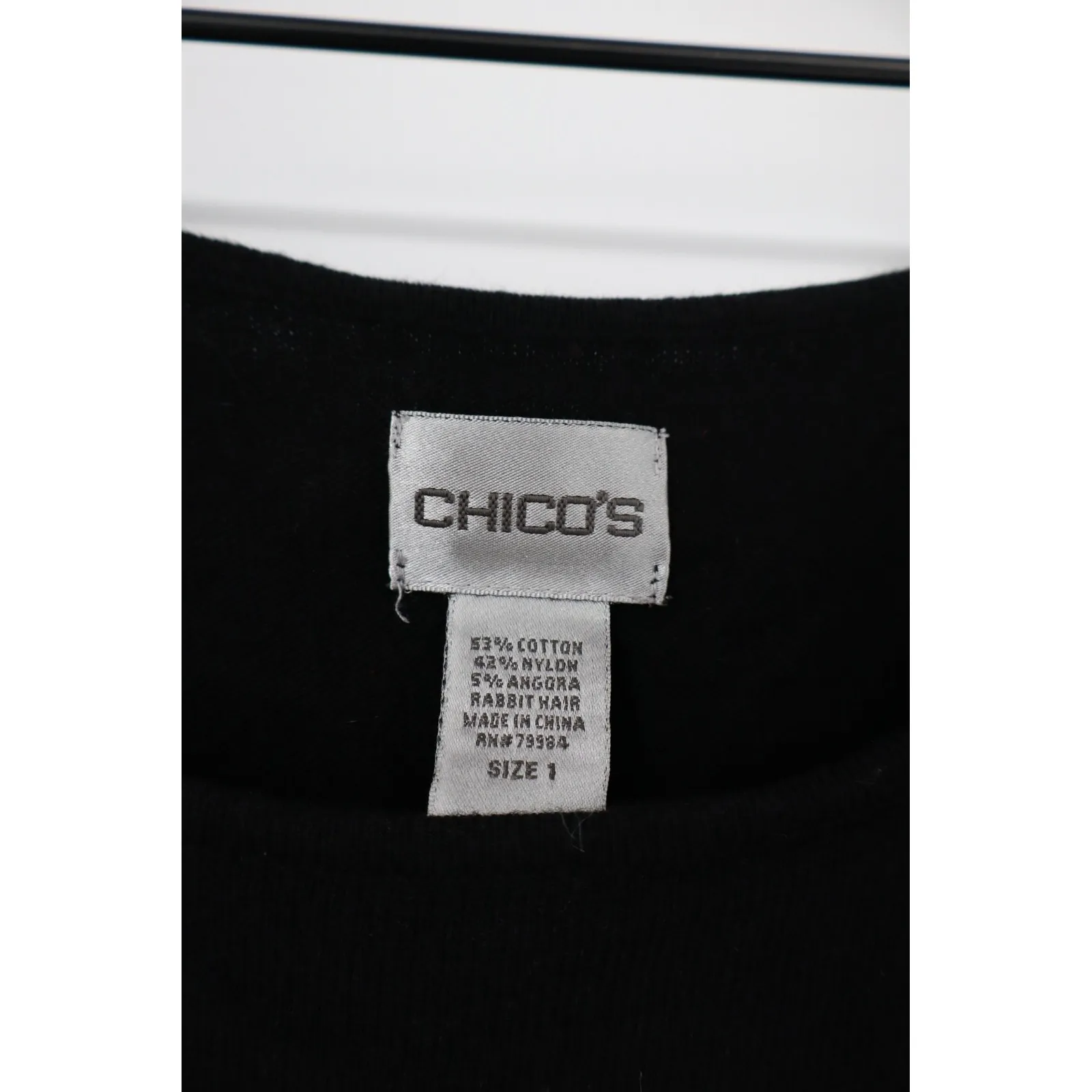 Chicos Black Knit Tank Top Sleeveless Scoop Neck Sweater Vest Size 1 - Image 6