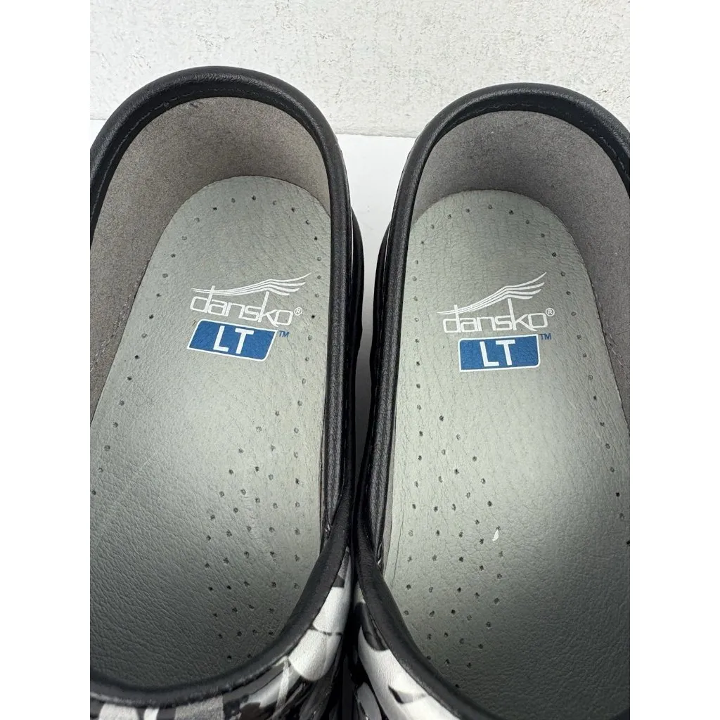 *Dansko LT Comfort Clogs Womens Size 36 Black Gray Patent Leather Nurse Medical - Image 12
