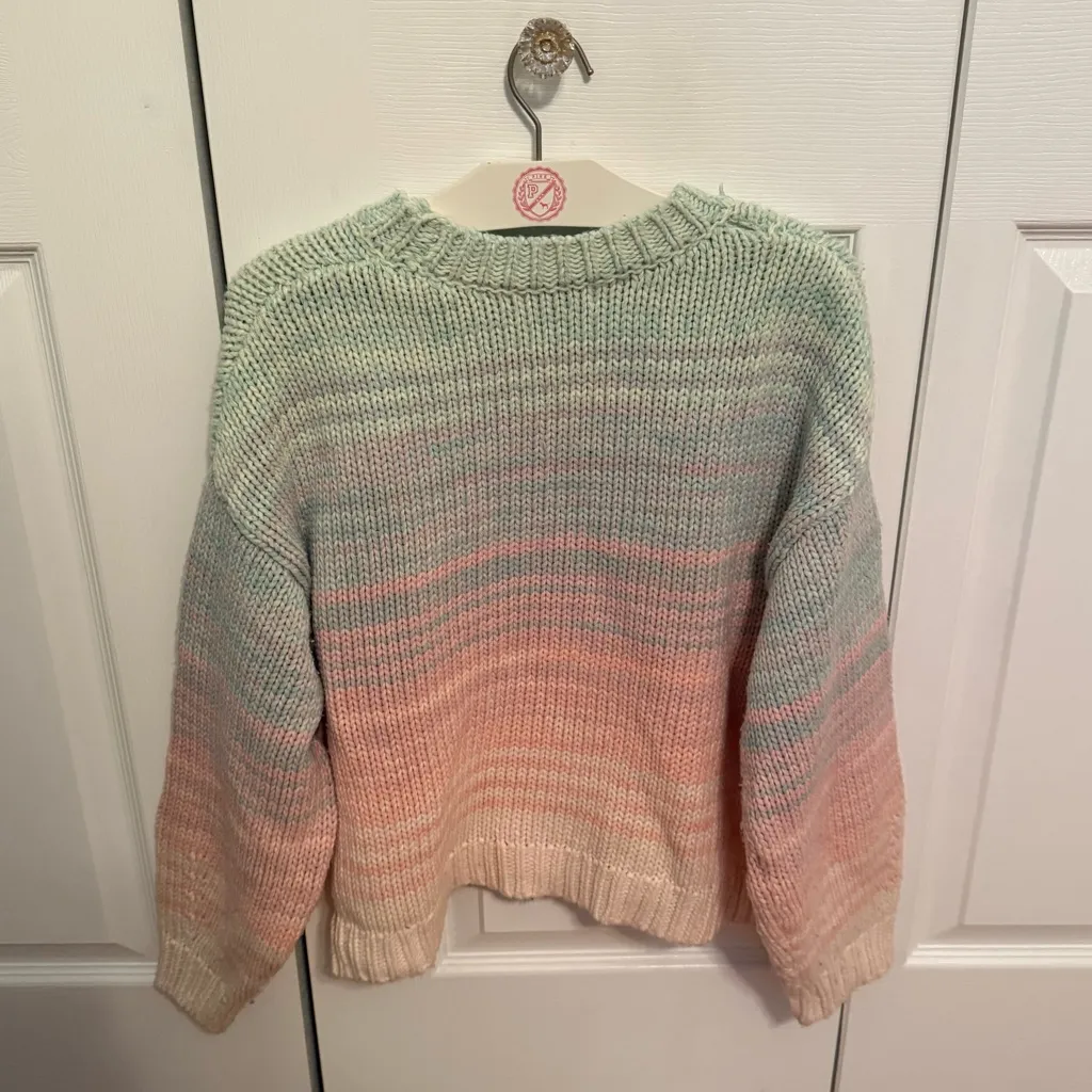 525 America Taffy Rainbow Pastel Ombre Crewneck Sweater - Image 3