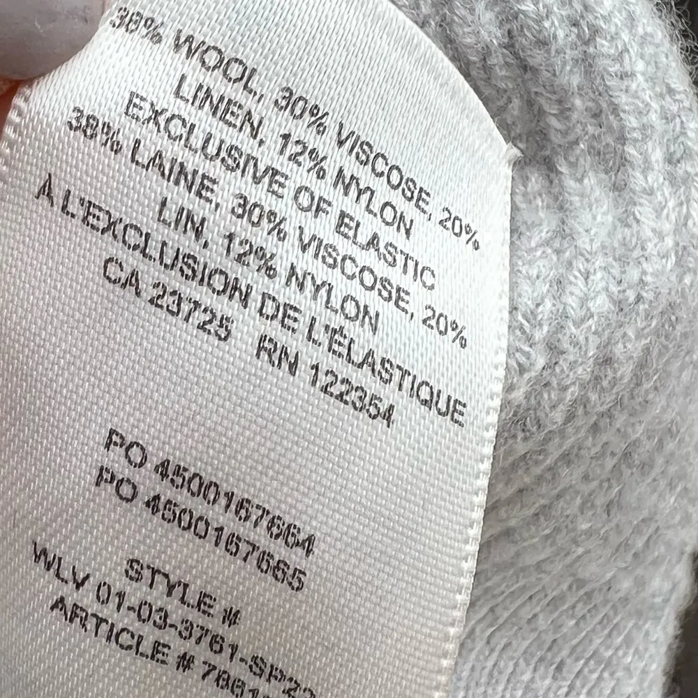 Column Sweater Grey Wool Linen Blend Pullover Size Large - Image 5