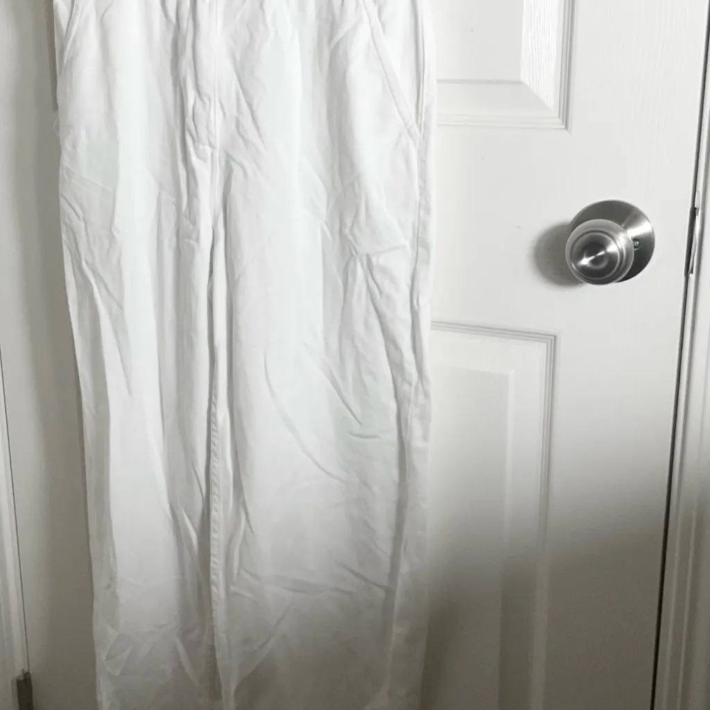 Zara White 100% Cotton Sleeveless Utility Jumpsuit size medium - Image 7