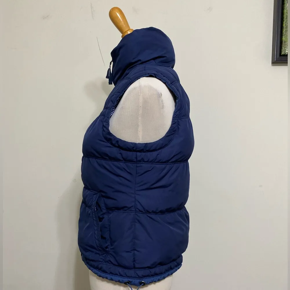 American Eagle Vest Quilted Puffer Navy Full Zip Lined Pocket size M - Image 4