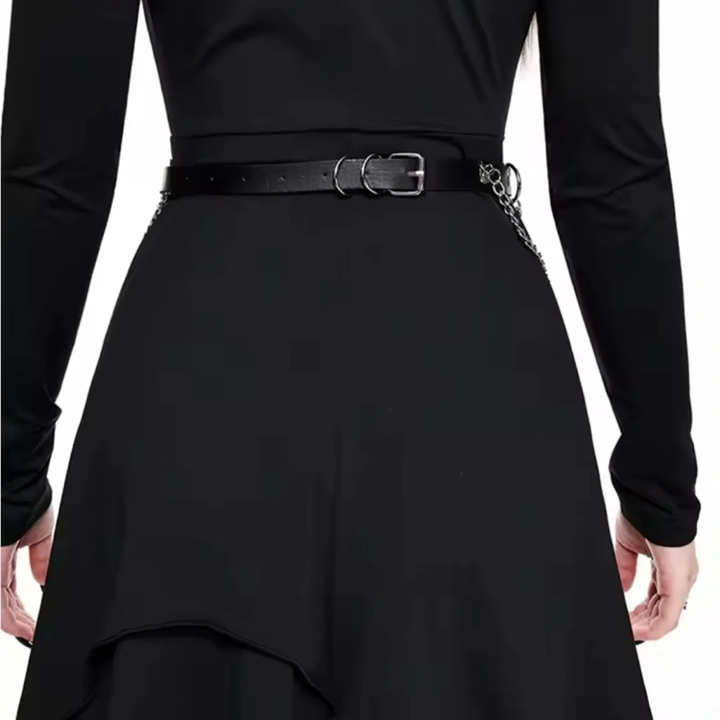 Black Chain Belt with Silver Accents - Image 3