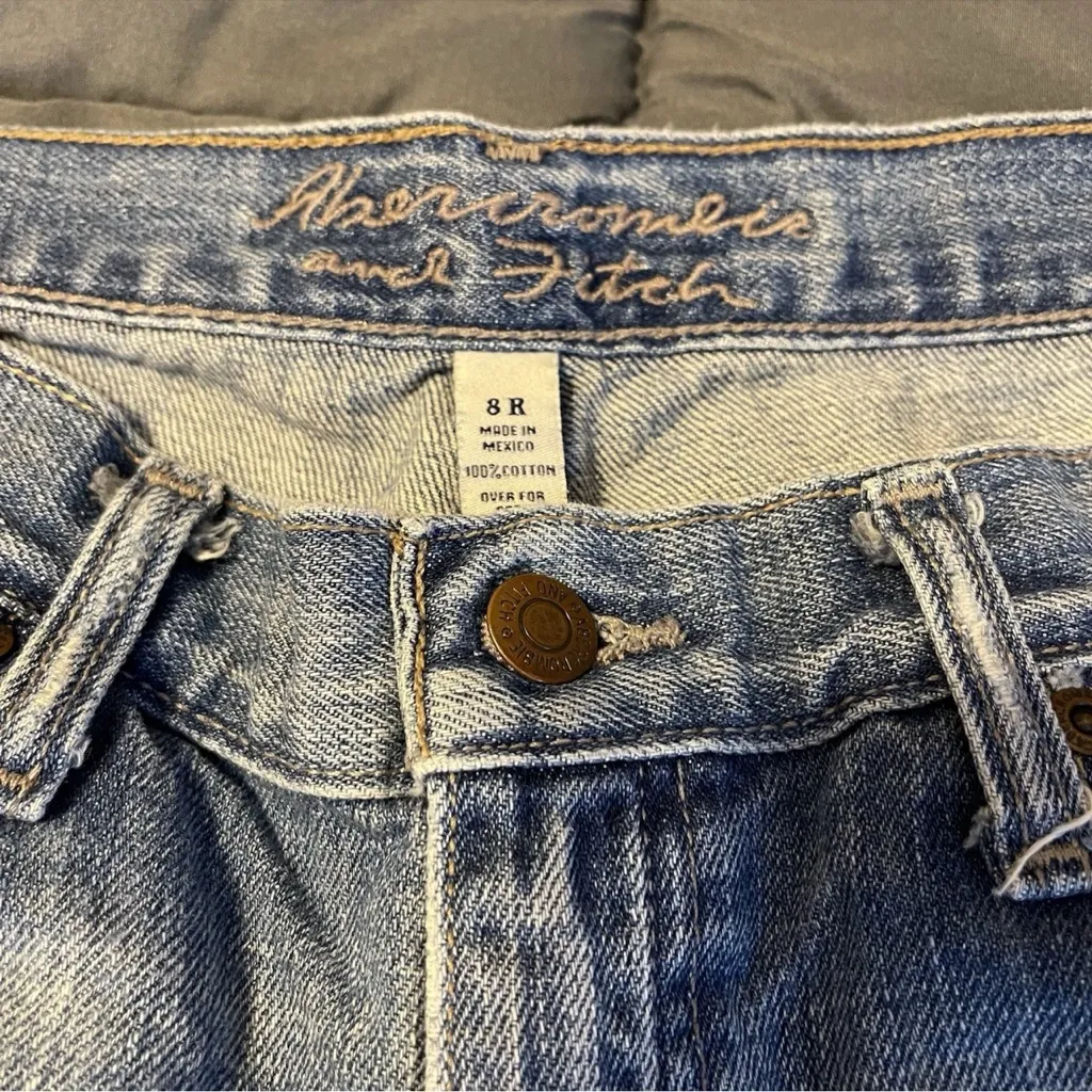 ABERCROMBIE & FITCH ERIN STRAIGHT LEG WOMENS JEANS Sz 8R Blue - Image 4
