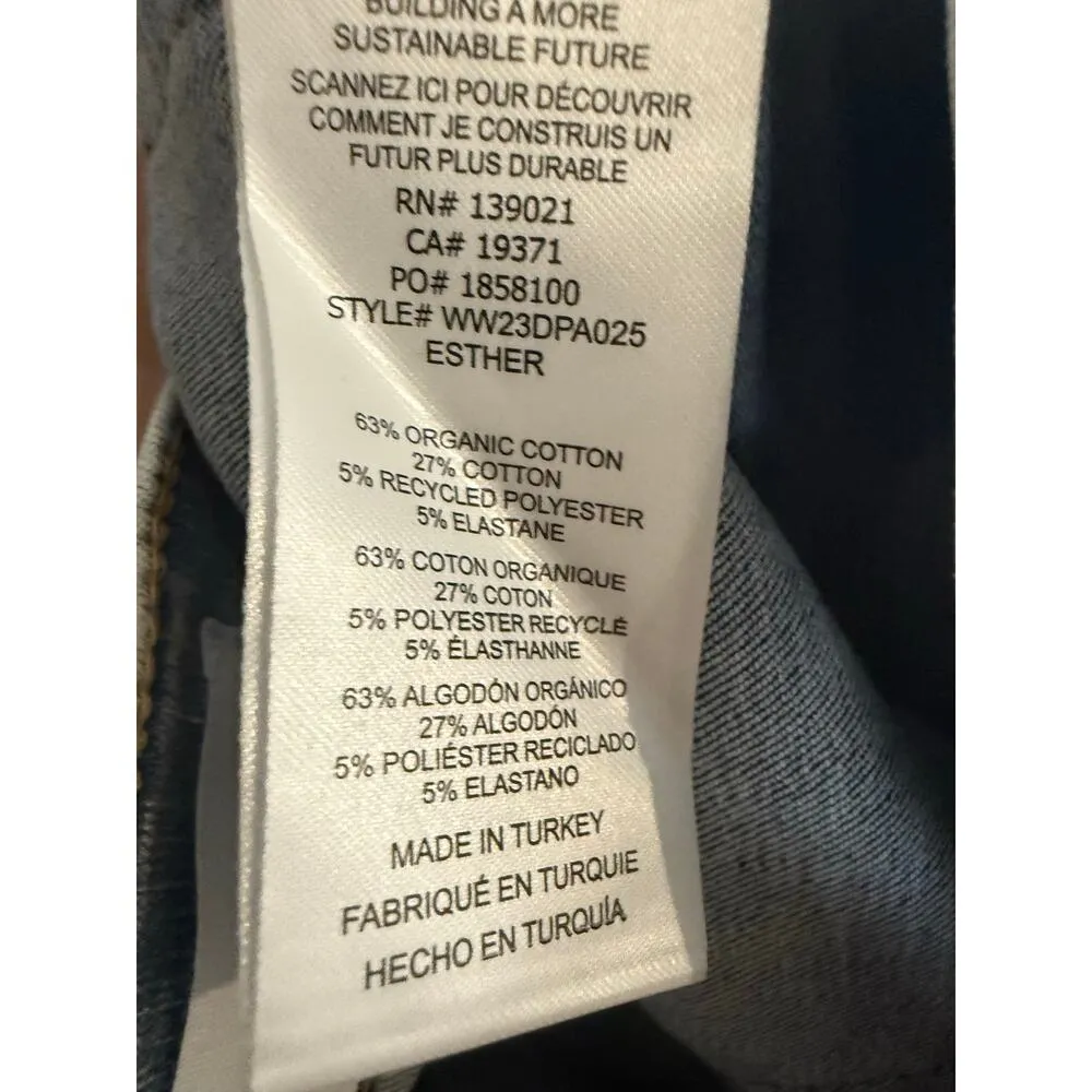 Frame The Snapped Cropped Denim Ankle Skinny Jeans Blue Acid Wash Size 25 - Image 12