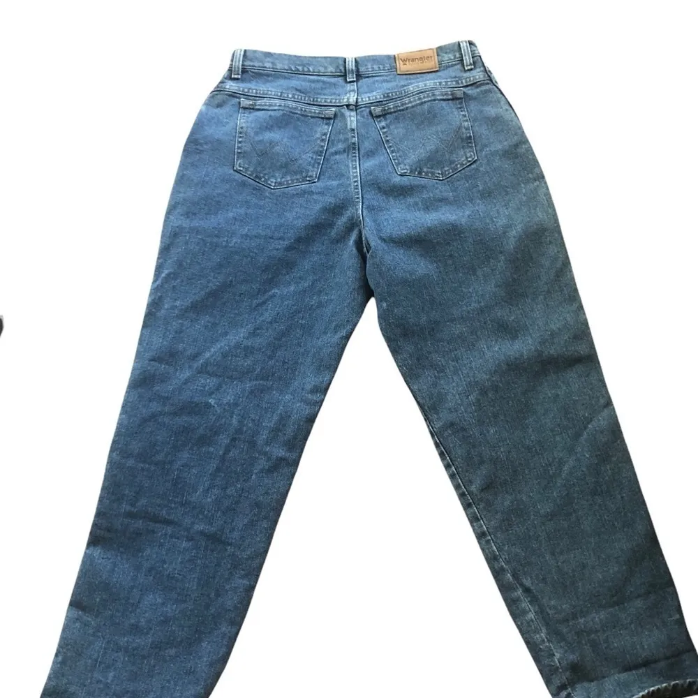 Wrangler Rugged Western Denim Plaid FLANNEL LINED MOM Jean 34X30 High Rise - Image 3