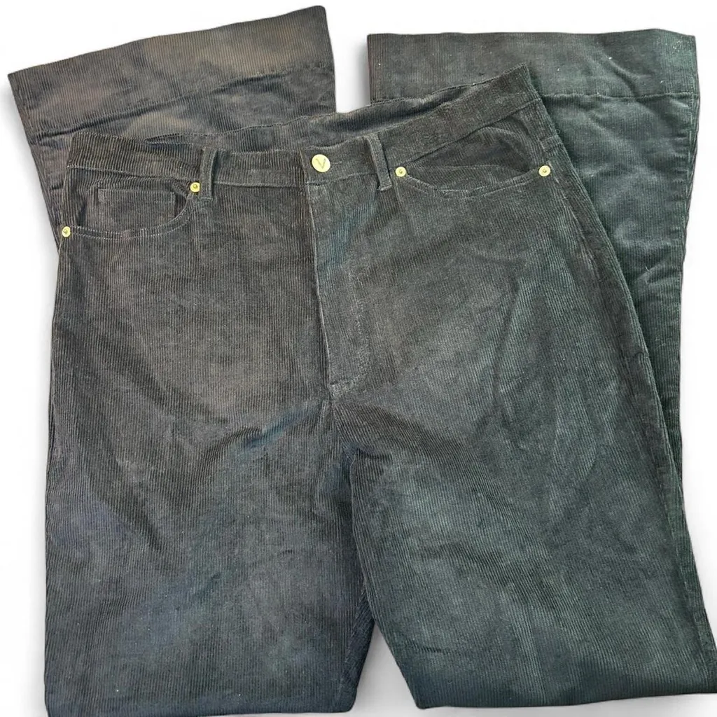 Venus Navy Corduroy Flare Pants | 16 Tall - Image 5