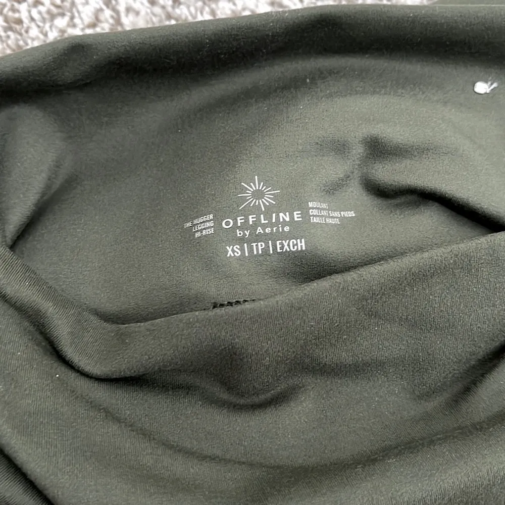 Aerie Offline The Hugger Hi Rise Soft Army Green Skinny Leg Size XS - Image 8