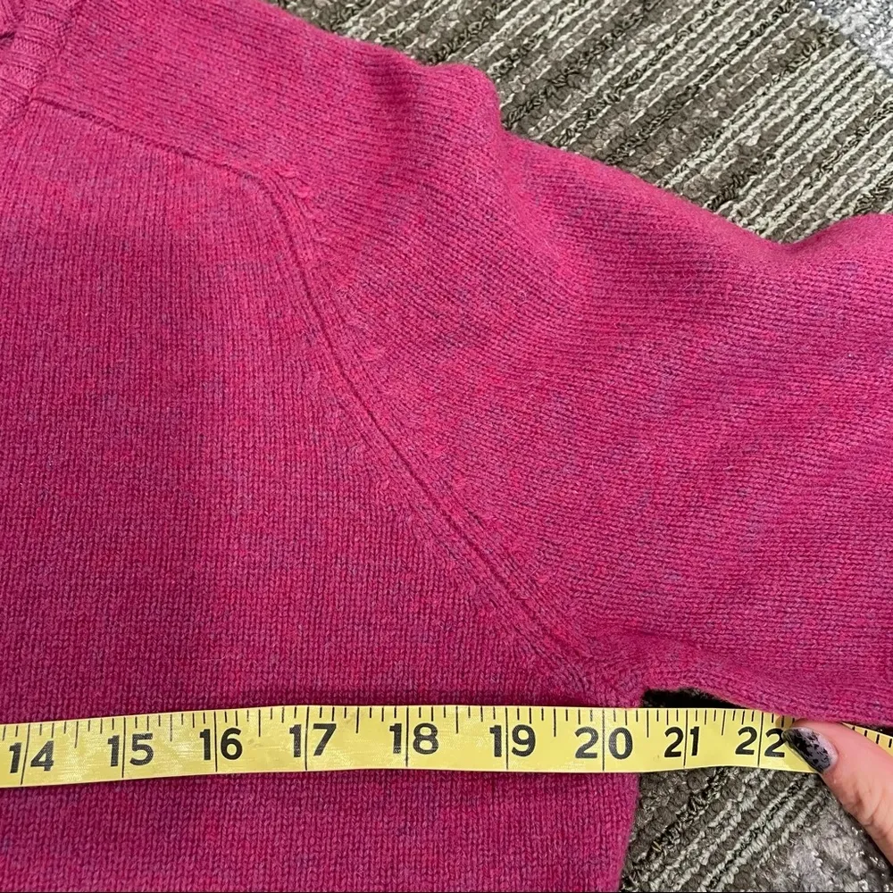 Vintage  Lambs Wool Button Front Cardigan Sweater Pink Purple - Image 10