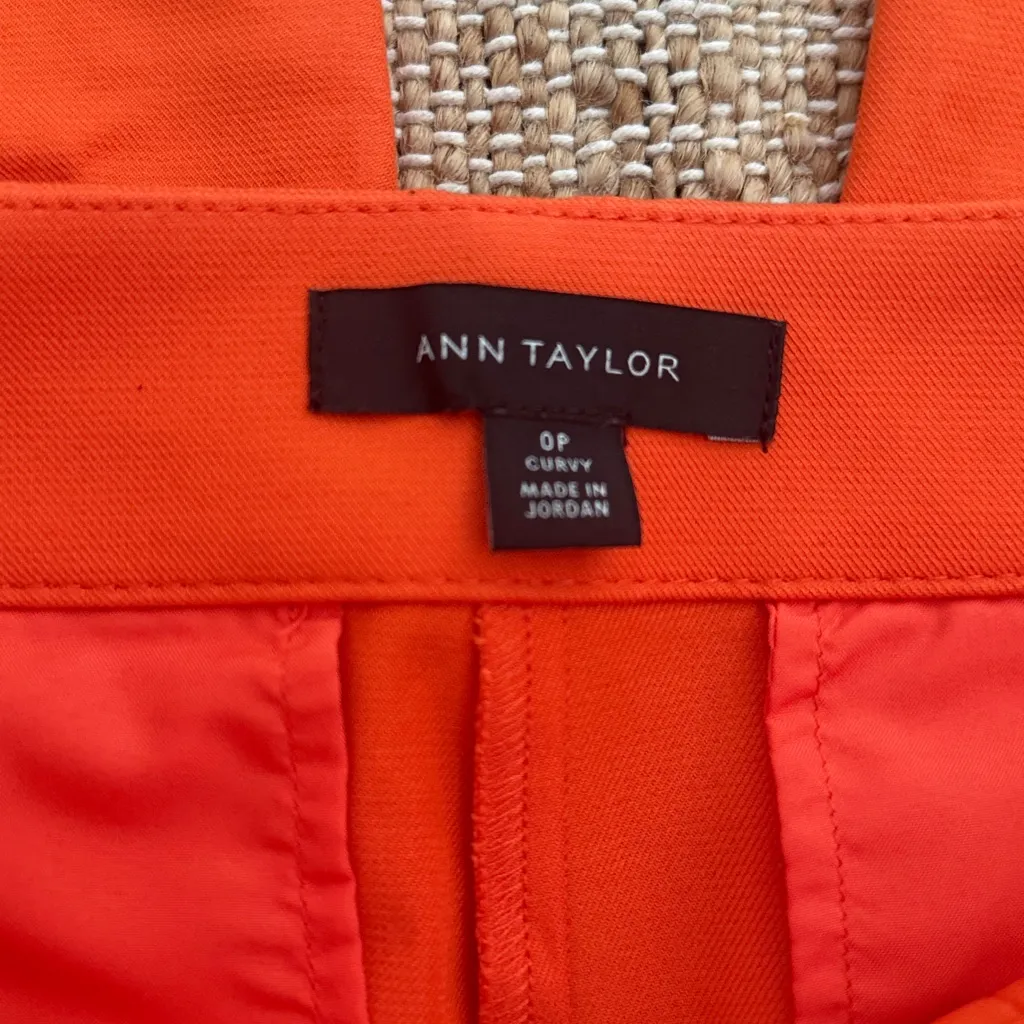 ANN TAYLOR The Pencil Sailor Pant In Twill In Flame Azale 0P - Image 8