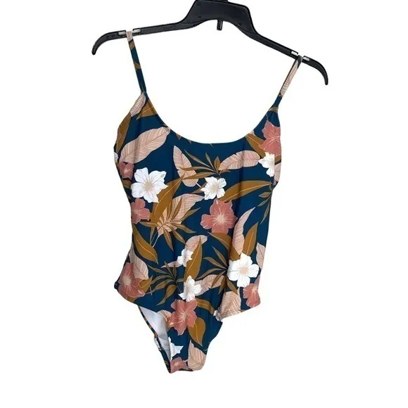 Kona Sol Floral One Piece Swimsuit - Blue and Pink - Image 2