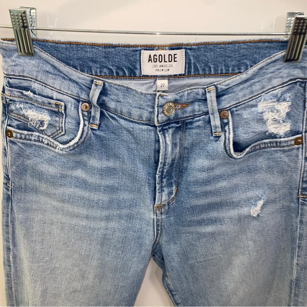 Agolde Sophie High Rise Skinny Crop in light blue wash Vertigo Size 27 - Image 12