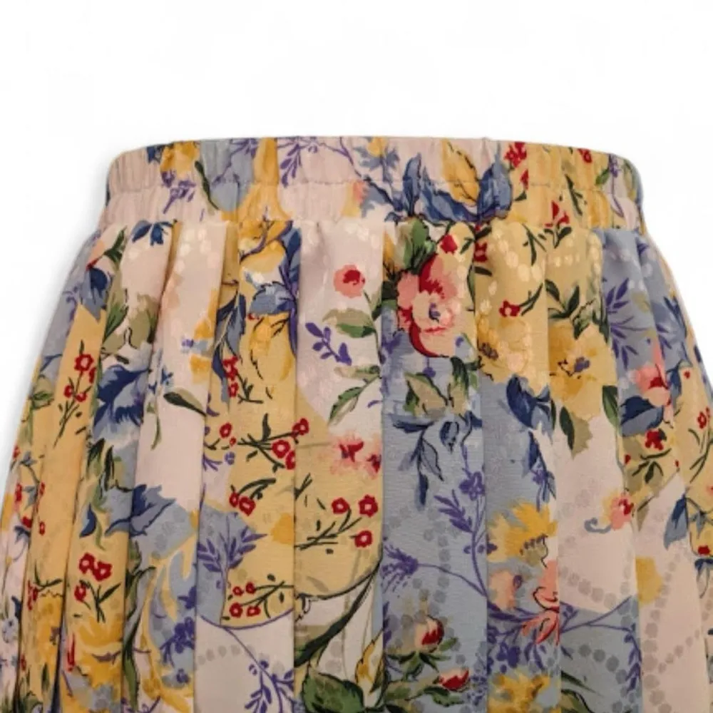 🌸 Floral Pleated Midi Skirt by Leslie Fay • Cottagecore Grandmacore • Size 12 - Image 2