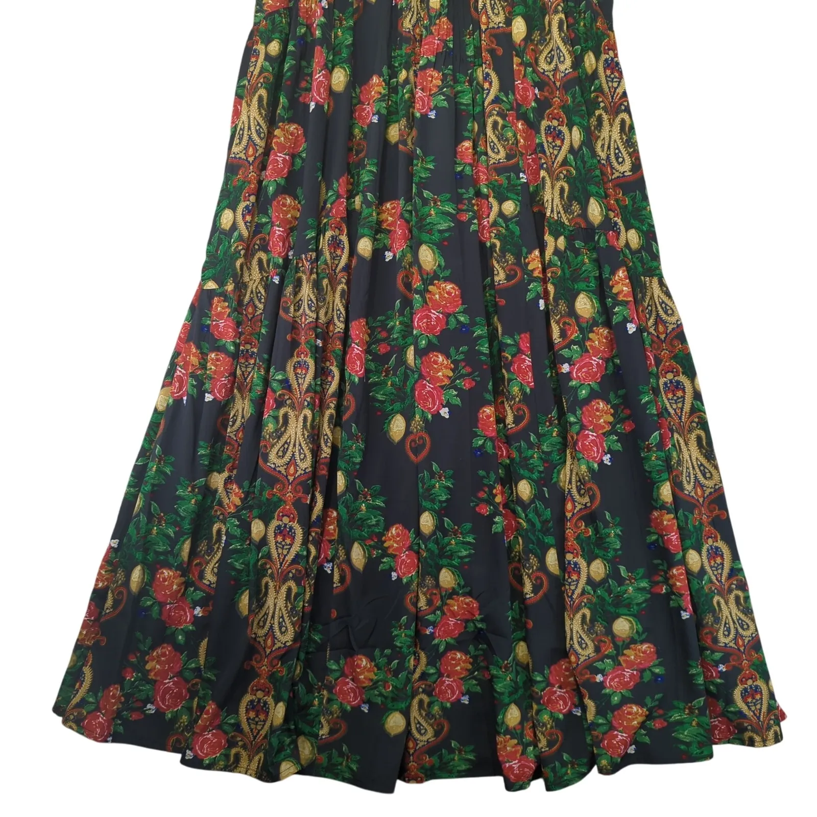 Raga Tiered Maxi Dress‎ Women's Small Floral Paisley Pleated Flowy Sleeveless - Image 4