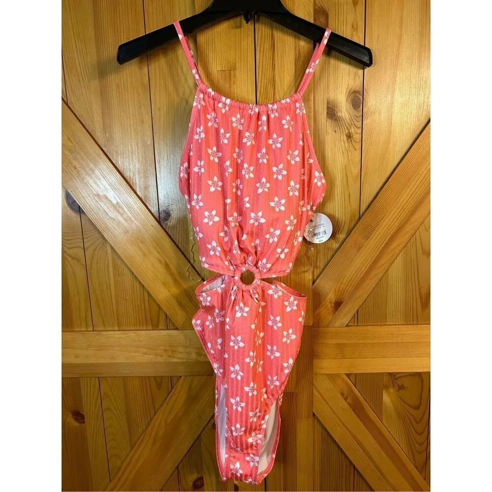 Decree Womens Textured Floral One Piece Swimsuit Juniors Size XXL nwt (0217) - Image 3
