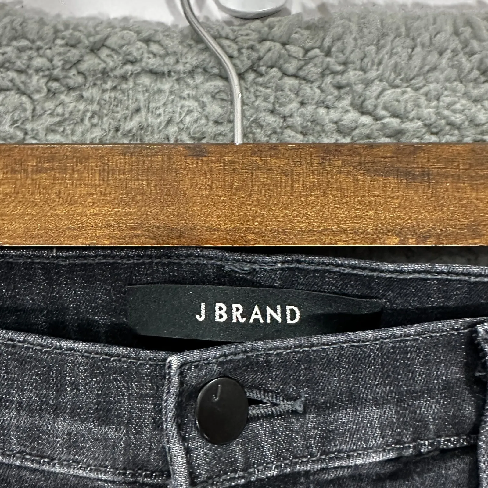 J Brand Boot Cut Flare Jeans Womens 29 Black Stretch Mid Rise Y2K Boho Remy - Image 2