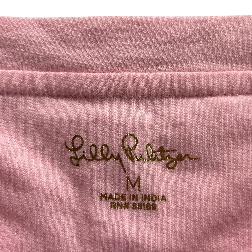 Lilly Pulitzer Rami Love Breast Cancer Crew Sweatshirt size M Pink Embellished - Image 9