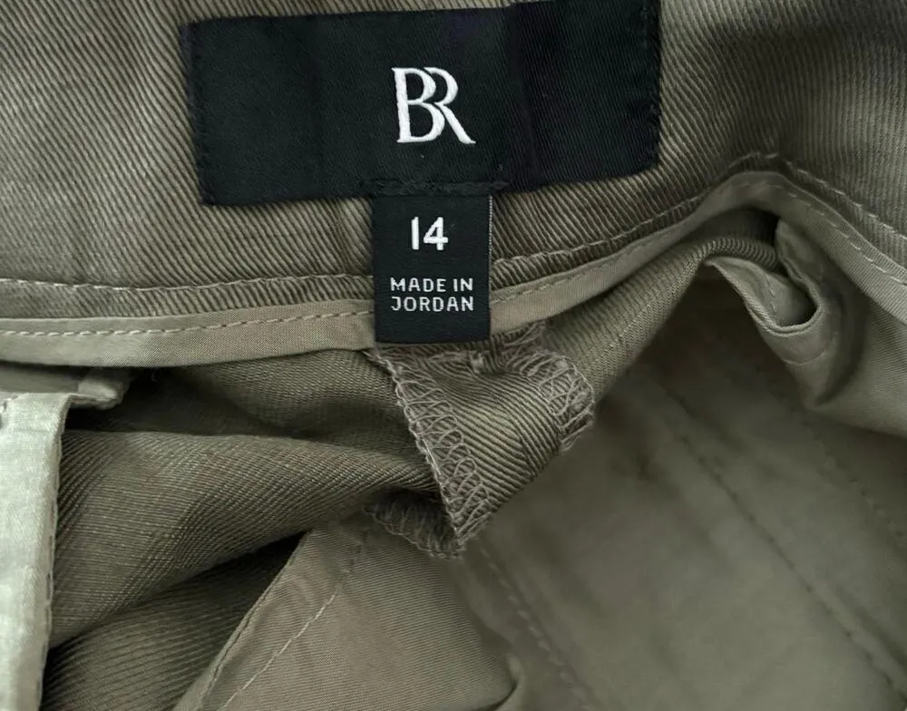 NEW Banana Republic Size 14 Seahaven Straight Italian Cotton Linen Pants Green - Image 5