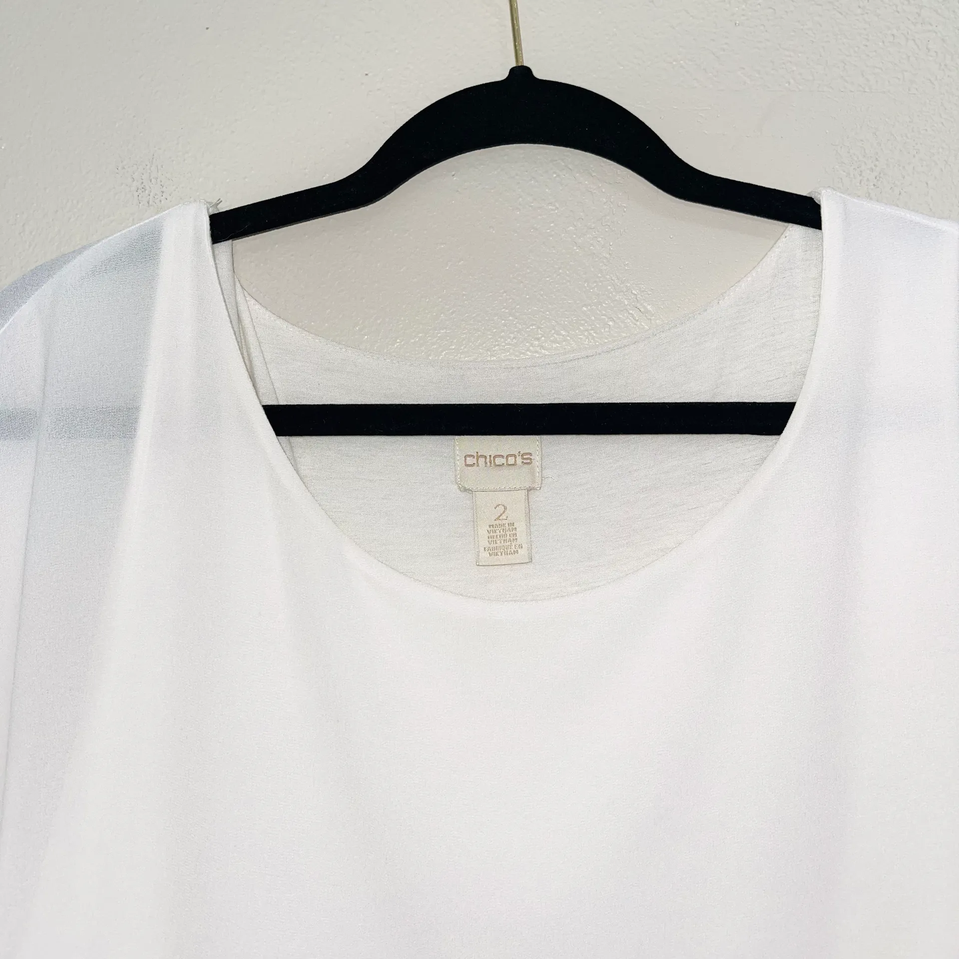 Chico’s White Wide Sleeve Banded Bottom Sheer Top - Image 5