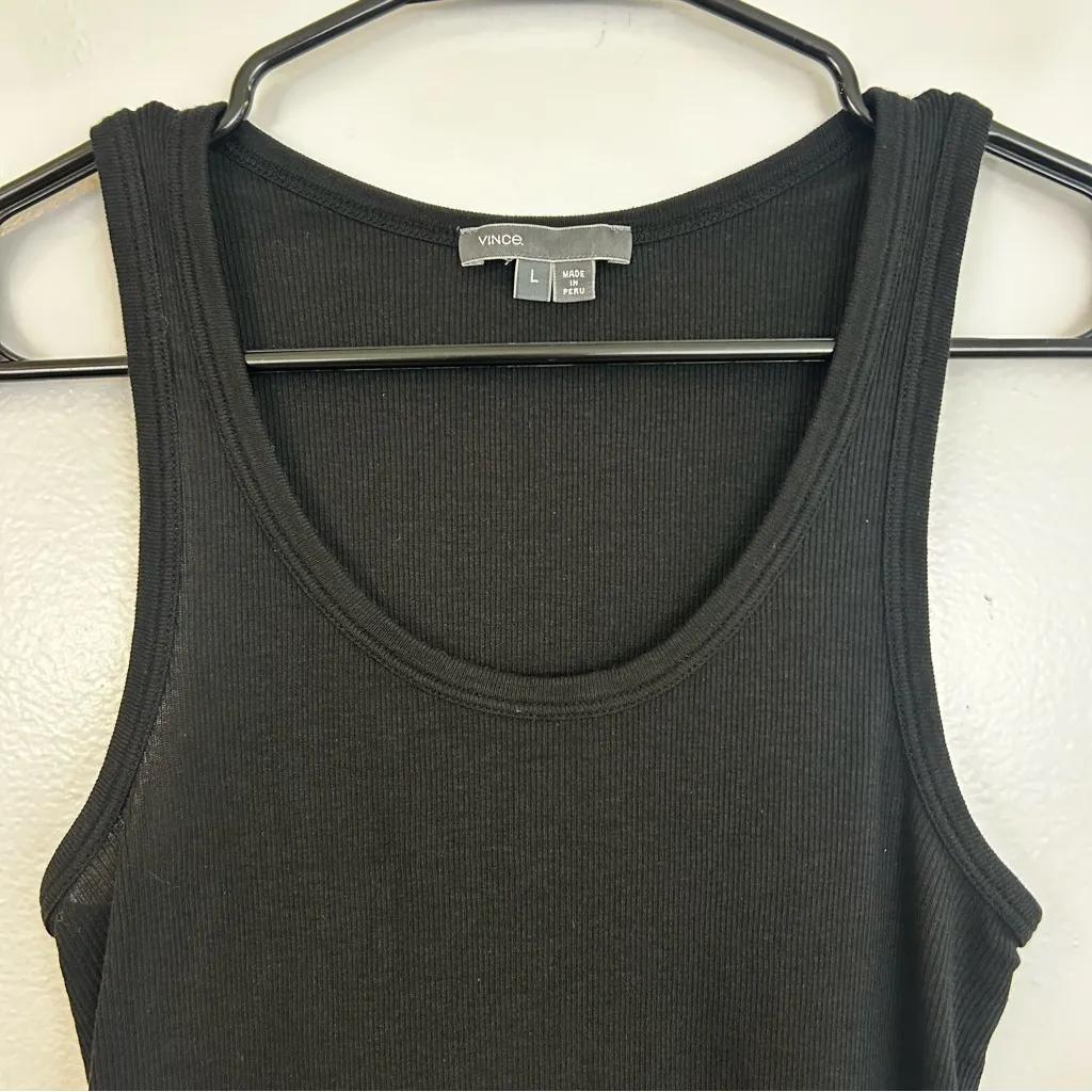 Vince Lot Grey V-Neck Short Sleeve Top & Black Ribbed Tank Top Size Large - Image 13
