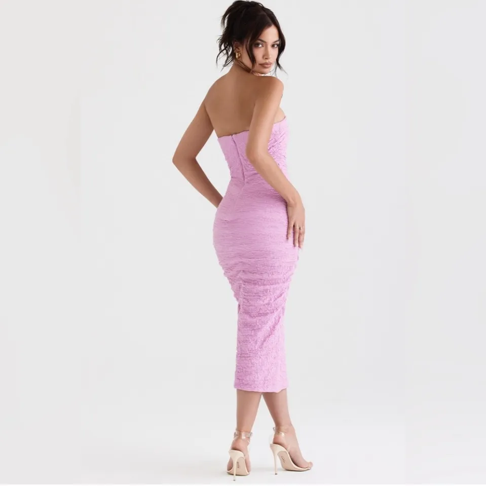 NWT House of CB‎ Tana Pink Strapless Corset Midi Dress Sz XS $255 - Image 2