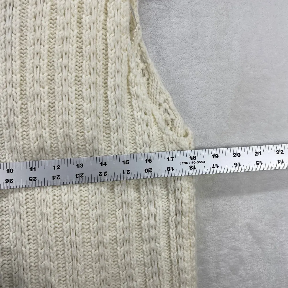 Avalin Sweater Vest Faux‎ Fur Collar Wool Blend Sleeveless Knit Ivory M White Size M - Image 5