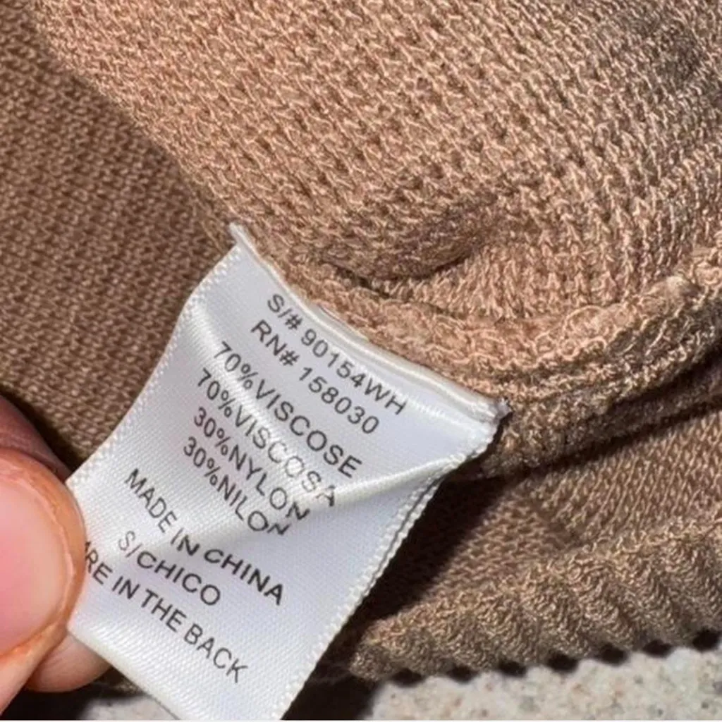 Love Tree Tan Ribbed Knit Top Size S - Image 4