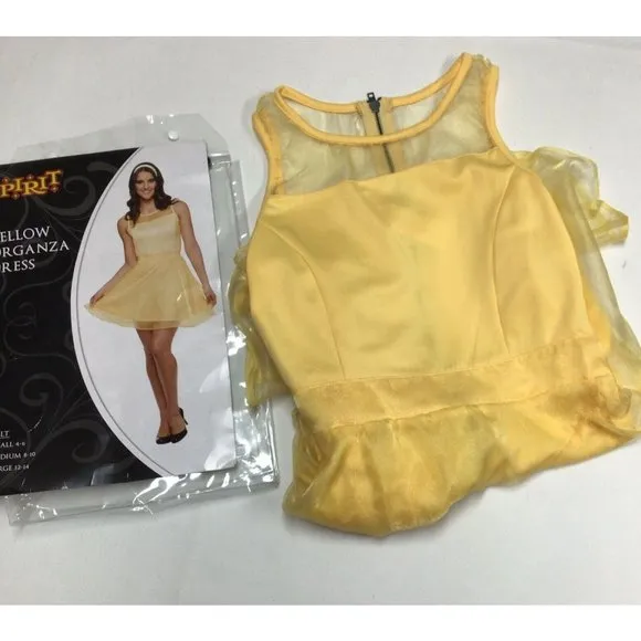 Spirit Halloween Yellow Organza Womens Costume Dress Size S 4-6 DIY - Image 2